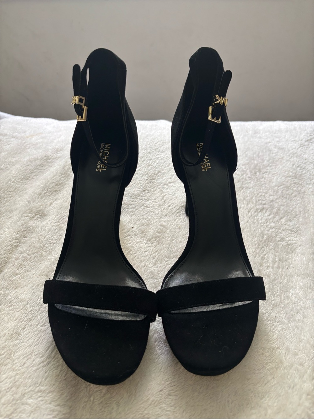 Michael Kors Black High Heel Ankle Strap Sandals Size 8.5 - Picture 2 of 6